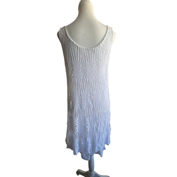 Women's White Shift Tank Dress Lined Stretched Sleeveless Made In Italy S/M - Picture 12 of 15